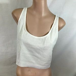 White Ribbed Crop top